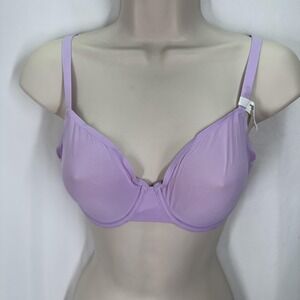 Aerie Womens SMOOTHEZ Mesh Unlined Bra Purple Wash 34D Underwire Full Coverage